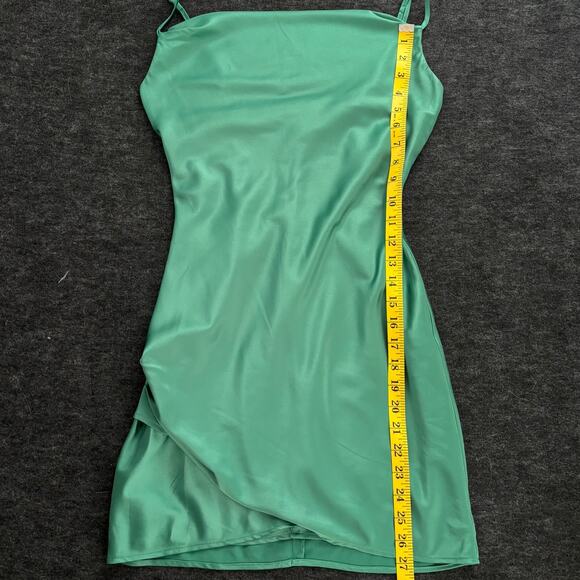 MAJORELLE LAURENA GREEN SATIN MINI DRESS WOMEN SIZE XS - Picture 10 of 16